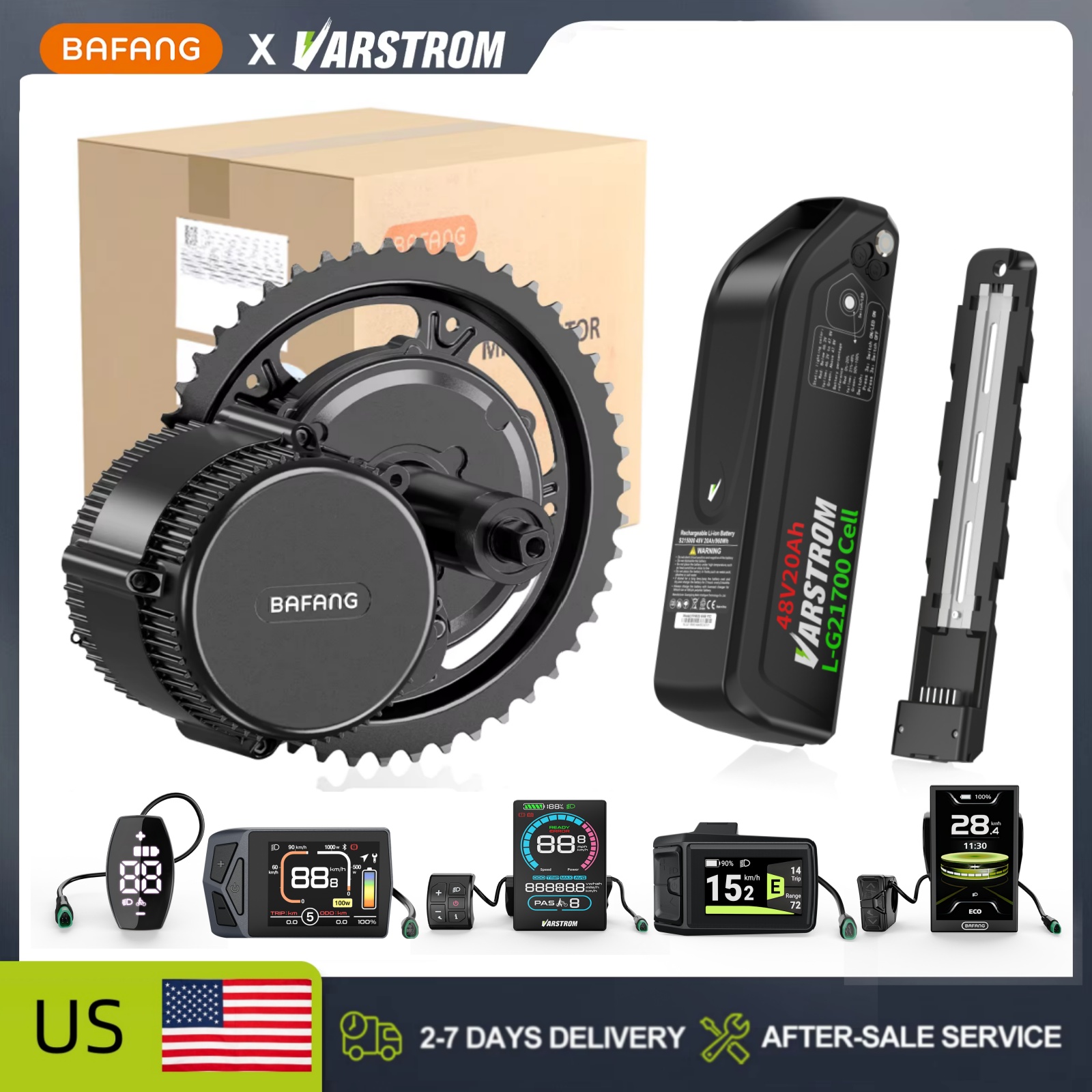 Side Hung Mid Drive Motor Kit - [US Stock] Bafang 48V middenmotor en